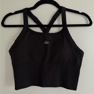 ALO Seamless Ribbed Favorite Bra Tank - Black